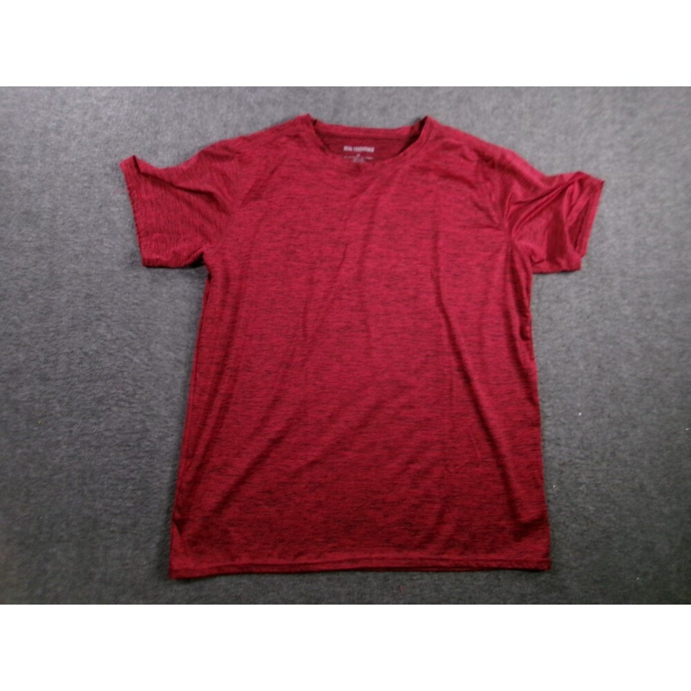 Real Essentials Shirt Men Extra Large Red Breathable Workout Short Sleeve Causal
